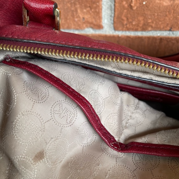 3/$12 Burgundy Michael Kors Leather Purse with Gold Hardware - Used - Picture 13 of 13